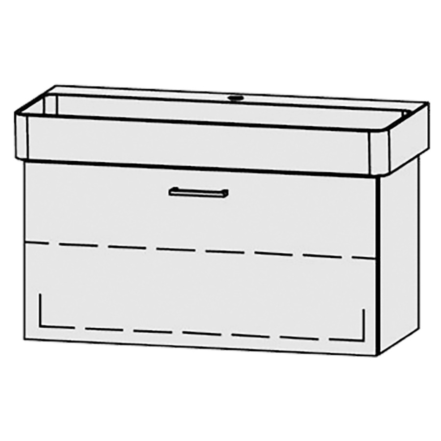 Élément inférieur  Vanity Val Easy
90 x 45 x 39.8 cm
élément de tiroir, 1&nbsp;tiroir
1&nbsp;tablette
avec Blumotion
sans cache-siphon
pour lavabo