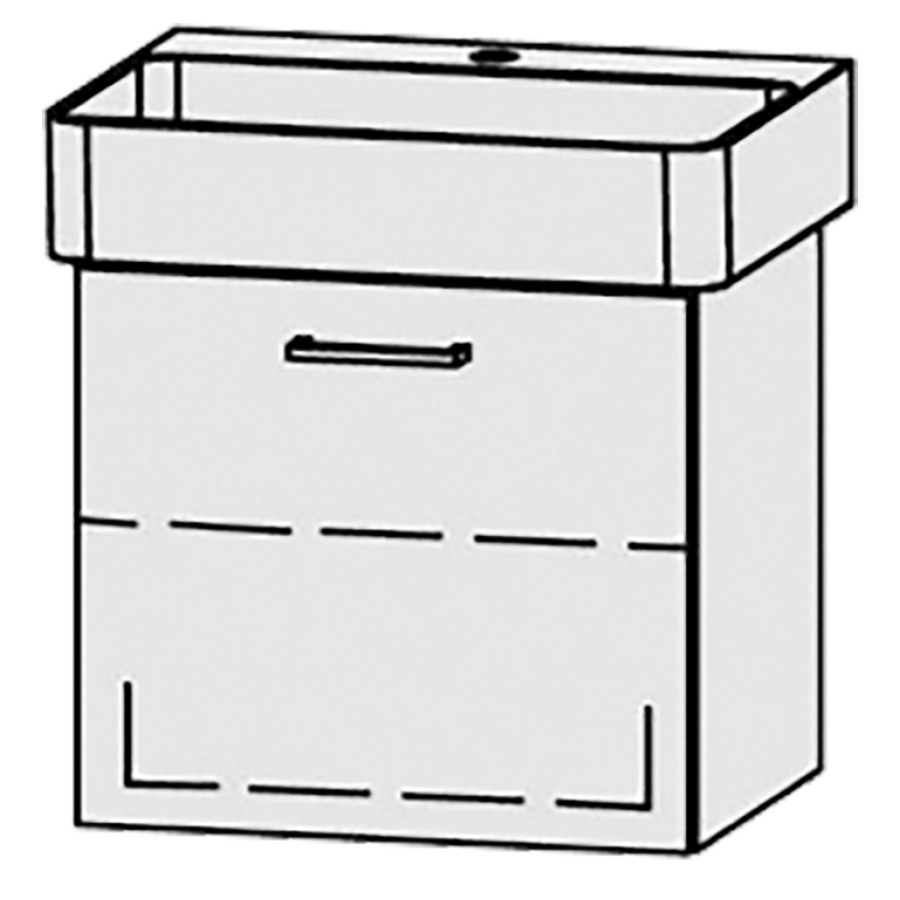 Élément inférieur  Vanity Val Easy
50 x 45 x 39.8 cm
élément de tiroir, 1&nbsp;tiroir
1&nbsp;tablette
avec Blumotion
sans cache-siphon
pour lavabo