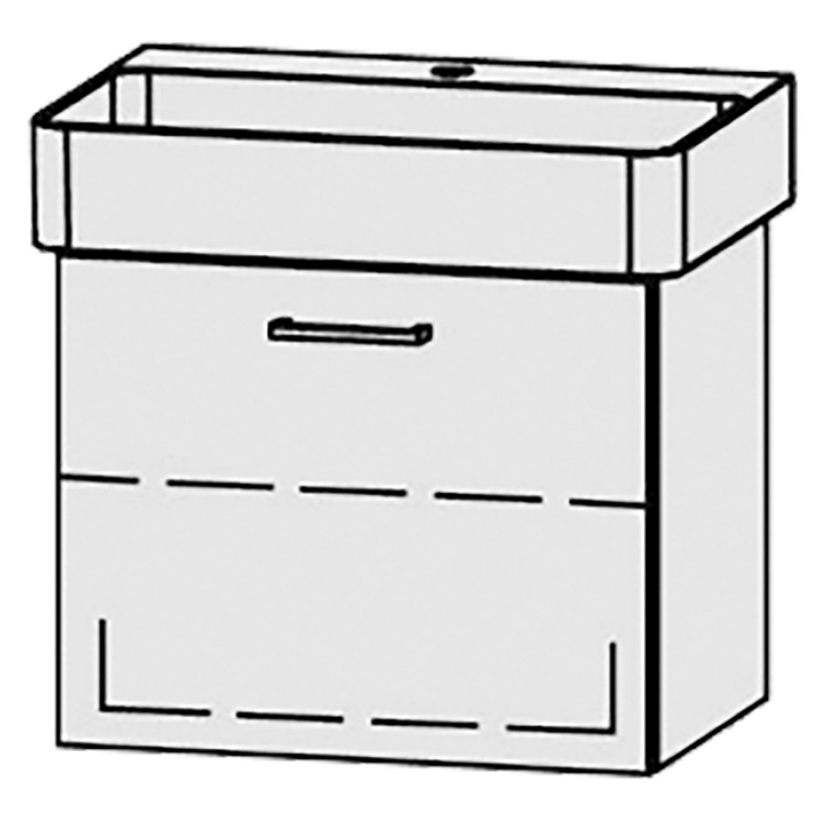 Élément inférieur  Vanity Val Easy
55 x 45 x 39.8 cm
élément de tiroir, 1&nbsp;tiroir
1&nbsp;tablette
avec Blumotion
sans cache-siphon
pour lavabo