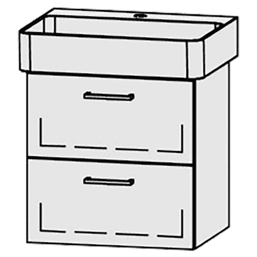 Élément inférieur  Vanity Val
50 x 50 x 39.8 cm
élément de tiroir, 2&nbsp;tiroirs
avec Blumotion
sans cache-siphon
pour lavabo