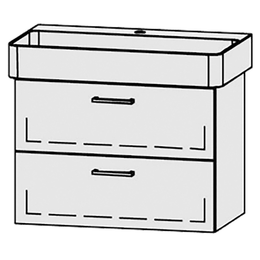 Élément inférieur  Vanity Val
70 x 50 x 39.8 cm
élément de tiroir, 2&nbsp;tiroirs
avec Blumotion
sans cache-siphon
pour lavabo
