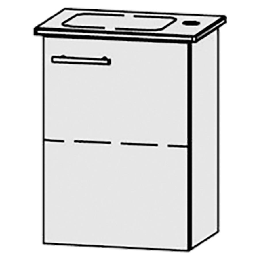 Élément inférieur  Vanity Me by Starck
41 x 55 x 28.5 cm
armoire de tablette, 1&nbsp;porte
charnière à droite, 1&nbsp;tablette
avec Blumotion