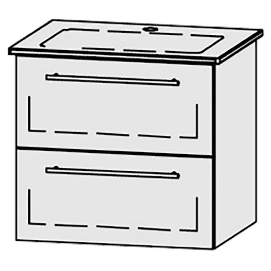 Élément inférieur  Vanity Me by Starck
61 x 55 x 47.8 cm
élément de tiroir, 2&nbsp;tiroirs
avec Blumotion
pour 1&nbsp;lavabo
1 cache-siphon