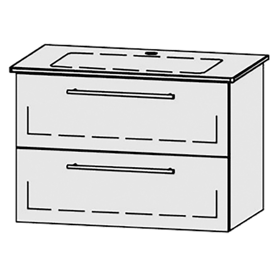 Élément inférieur  Vanity Me by Starck
81 x 55 x 47.8 cm
élément de tiroir, 2&nbsp;tiroirs
avec Blumotion
pour 1&nbsp;lavabo
1 cache-siphon