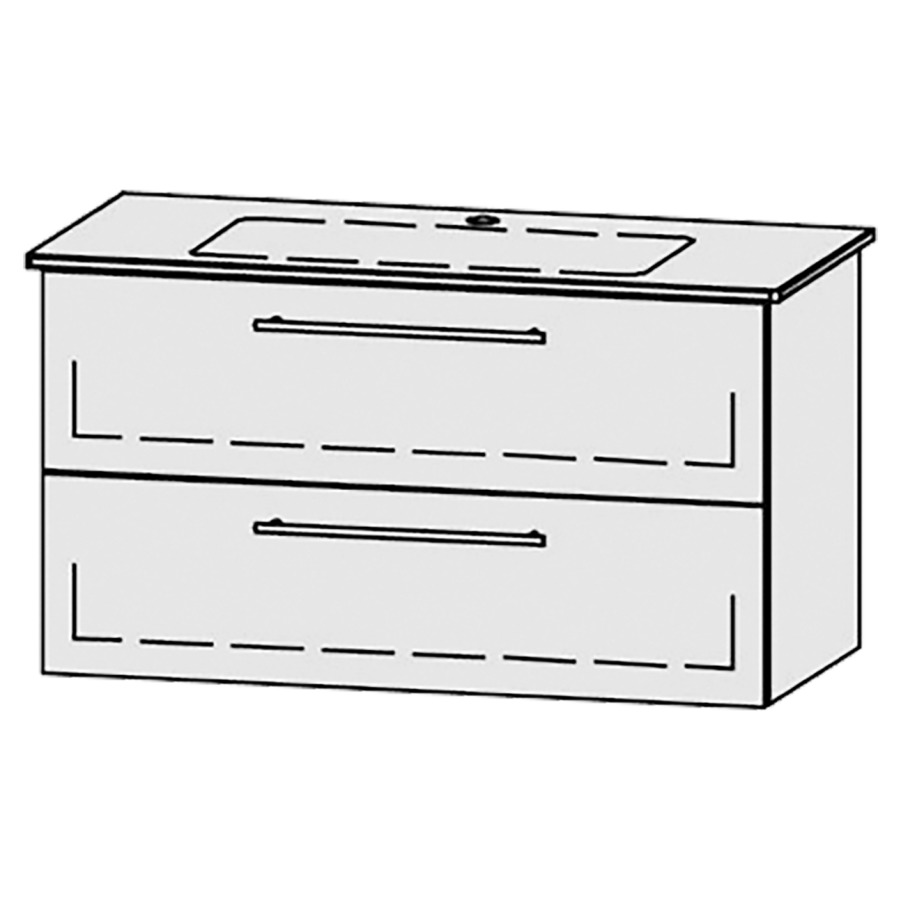 Élément inférieur  Vanity Me by Starck
101 x 55 x 47.8 cm
élément de tiroir, 2&nbsp;tiroirs
avec Blumotion
pour 1&nbsp;lavabo
1 cache-siphon
