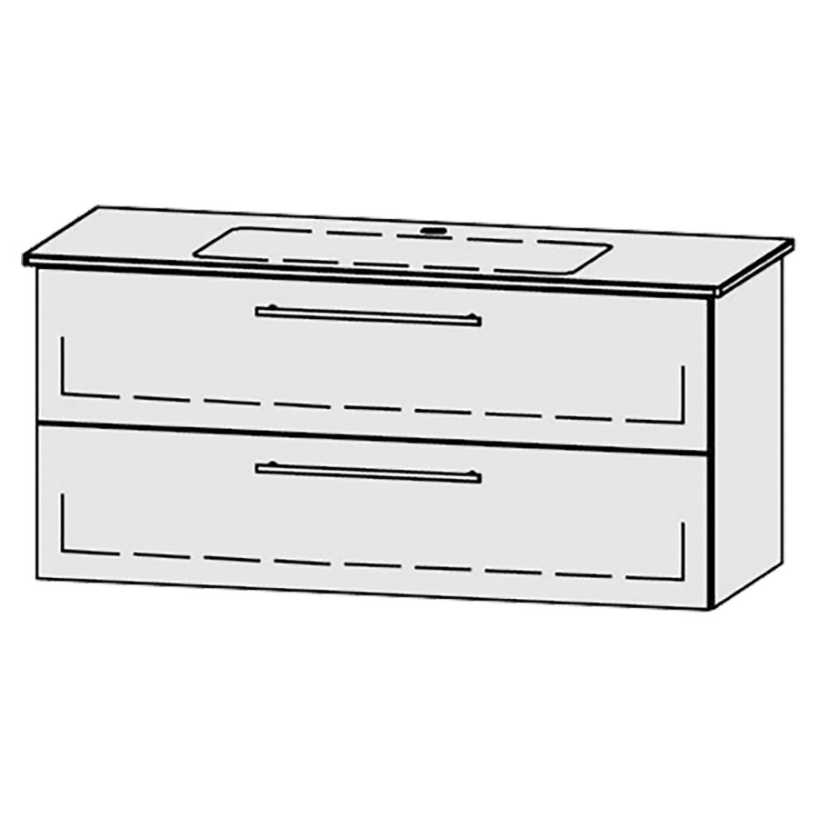 Élément inférieur  Vanity Me by Starck
121 x 55 x 47.8 cm
élément de tiroir, 2&nbsp;tiroirs
avec Blumotion
pour 1&nbsp;lavabo
1 cache-siphon