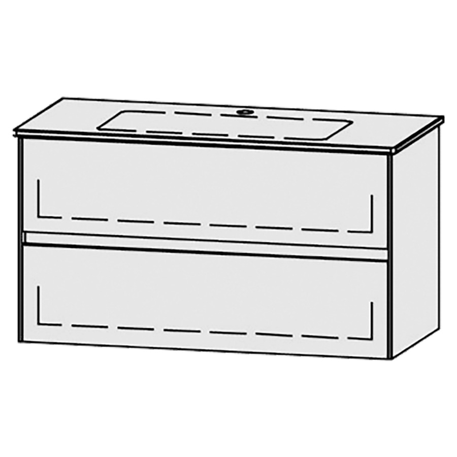 Élément inférieur
Vanity-Me by Starck
Viiva Line 103
100,6 x 58 x 47,8 cm
élément avec 2 tiroirs
extrait complet avec Blumotion
1 cache-siphon