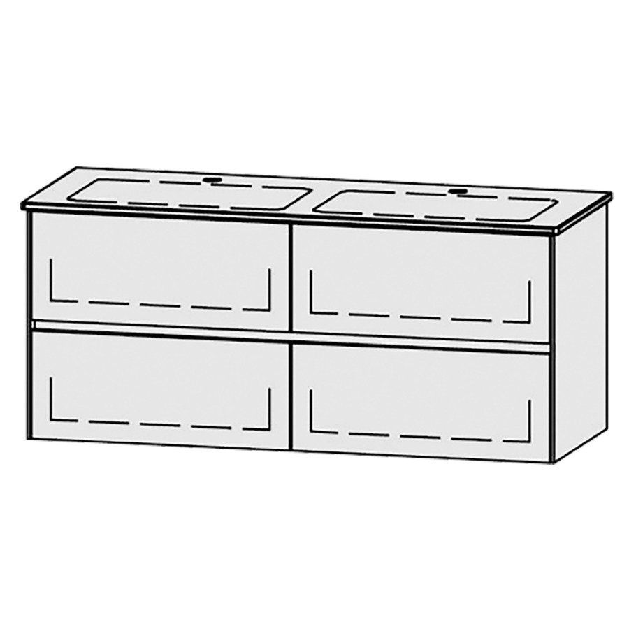 Élément inférieur
Vanity-Me by Starck
Viiva Line 130-2
127,6 x 58 x 47,8 cm
2 éléments avec 2 tiroirs
extrait complet avec Blumotion
2 caches-siphon