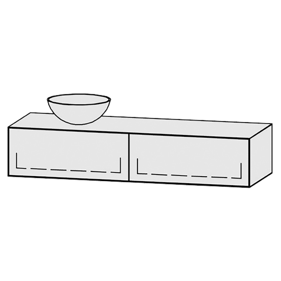 Meuble
Vanity-Tribute Alea
150 x 30 x 52 cm
incl. table de lavabo 1,9 cm.
encastrement du lavabo
par dessus
axe de lavabo 37,5/112,5 cm.
incl. consoles
2 éléments avec 1 tiroir
extrait complet avec Blumotion
sans cache-siphon
tiroirs Legrabox noir
Push-Open, avec Blumotion