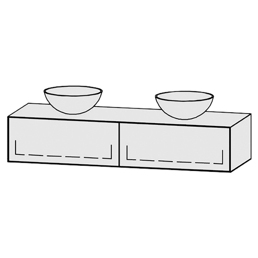 Meuble
Vanity-Tribute Alea
150 x 30 x 52 cm
incl. table de lavabo 1,9 cm.
encastrement du lavabo
par dessus
axe de lavabo 37,5/75/37,5 cm.
incl. consoles
2 éléments avec 1 tiroir
extrait complet avec Blumotion
sans caches-siphon
tiroirs Legrabox noir
Push-Open, avec Blumotion