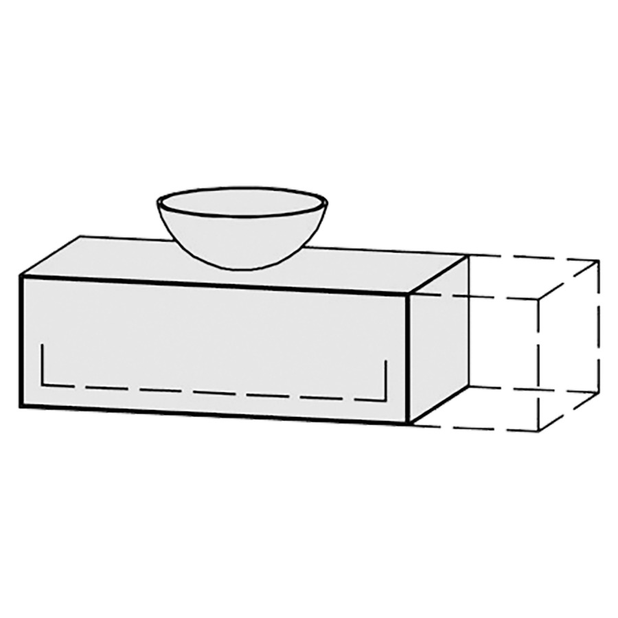 Meuble
Vanity-Tribute Alea
91-120 x 30 x 52 cm
incl. table de lavabo 1,9 cm.
encastrement du lavabo
par dessus
axe de lavabo selon plan
incl. consoles
élément avec 1 tiroir
extrait complet avec Blumotion
sans cache-siphon
tiroir Legrabox noir
Push-Open, avec Blumotion