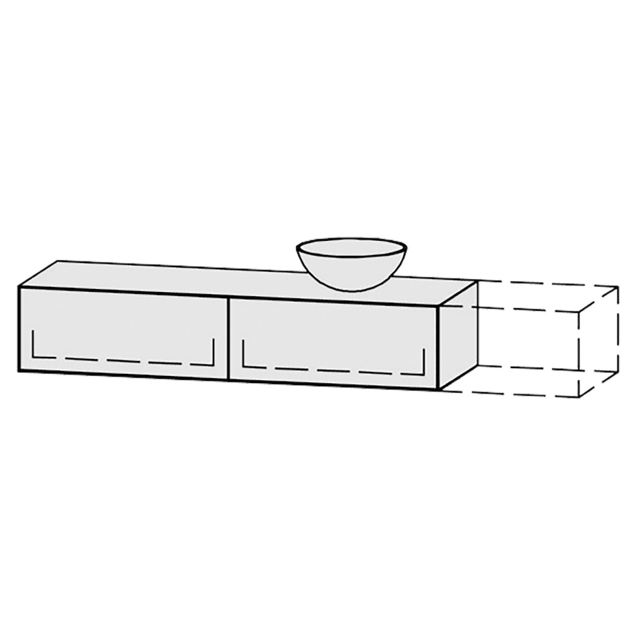 Meuble
Vanity-Tribute Alea
151-200 x 30 x 52 cm
incl. table de lavabo 1,9 cm.
encastrement du lavabo
par dessus
axe de lavabo selon plan
incl. consoles
2 éléments avec 1 tiroir
extrait complet avec Blumotion
sans cache-siphon
tiroirs Legrabox noir
Push-Open, avec Blumotion