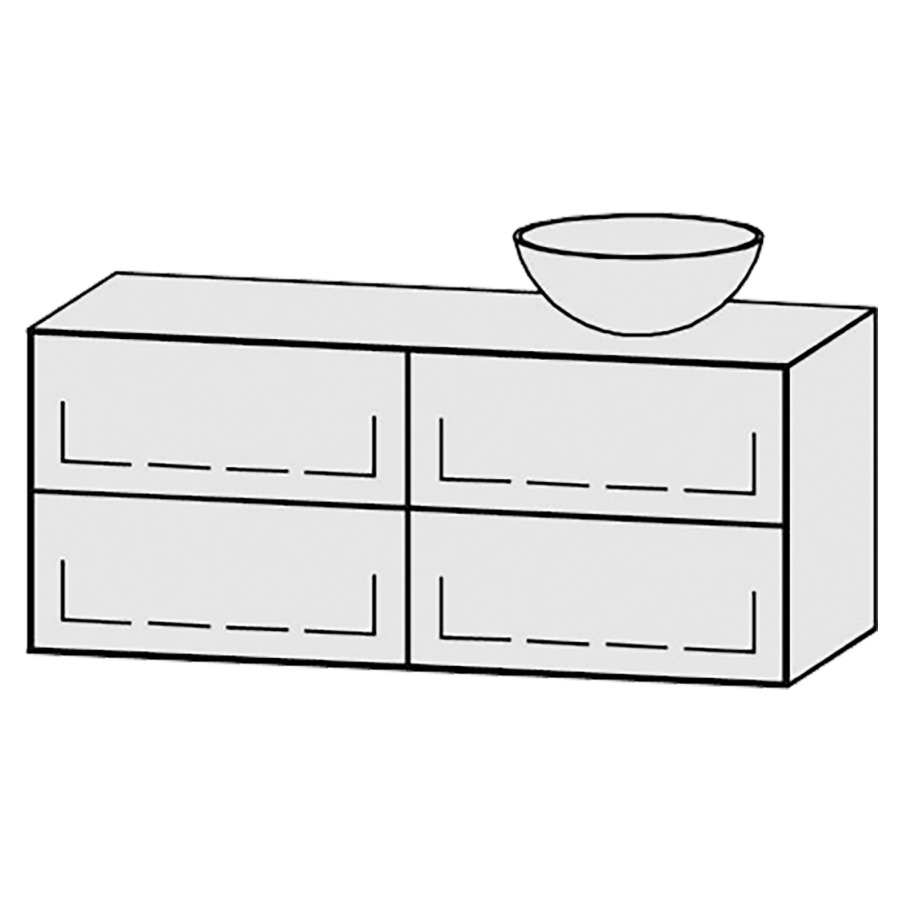 Meuble
Vanity-Tribute Alea
120 x 50 x 52 cm
incl. table de lavabo 1,9 cm.
encastrement du lavabo
par dessus
axe de lavabo 90/30 cm.
incl. consoles
2 éléments avec 2 tiroirs
extrait complet avec Blumotion
1 cache-siphon
tiroirs Legrabox noir
Push-Open, avec Blumotion
