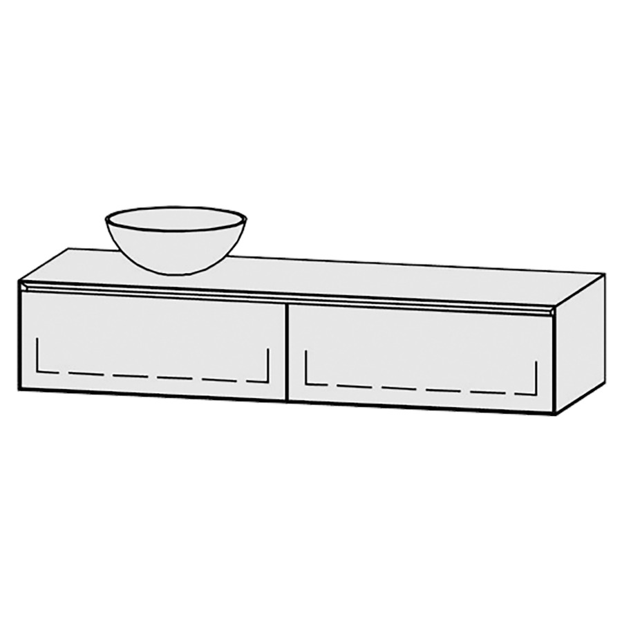 Meuble
Vanity-Tribute Alea Style
150 x 30 x 52 cm
incl. table de lavabo 1,9 cm.
encastrement du lavabo
par dessus
axe de lavabo 37,5/112,5 cm.
incl. consoles
2 éléments avec 1 tiroir
extrait complet et blumotion
sans cache-siphon
tiroirs Legrabox noir