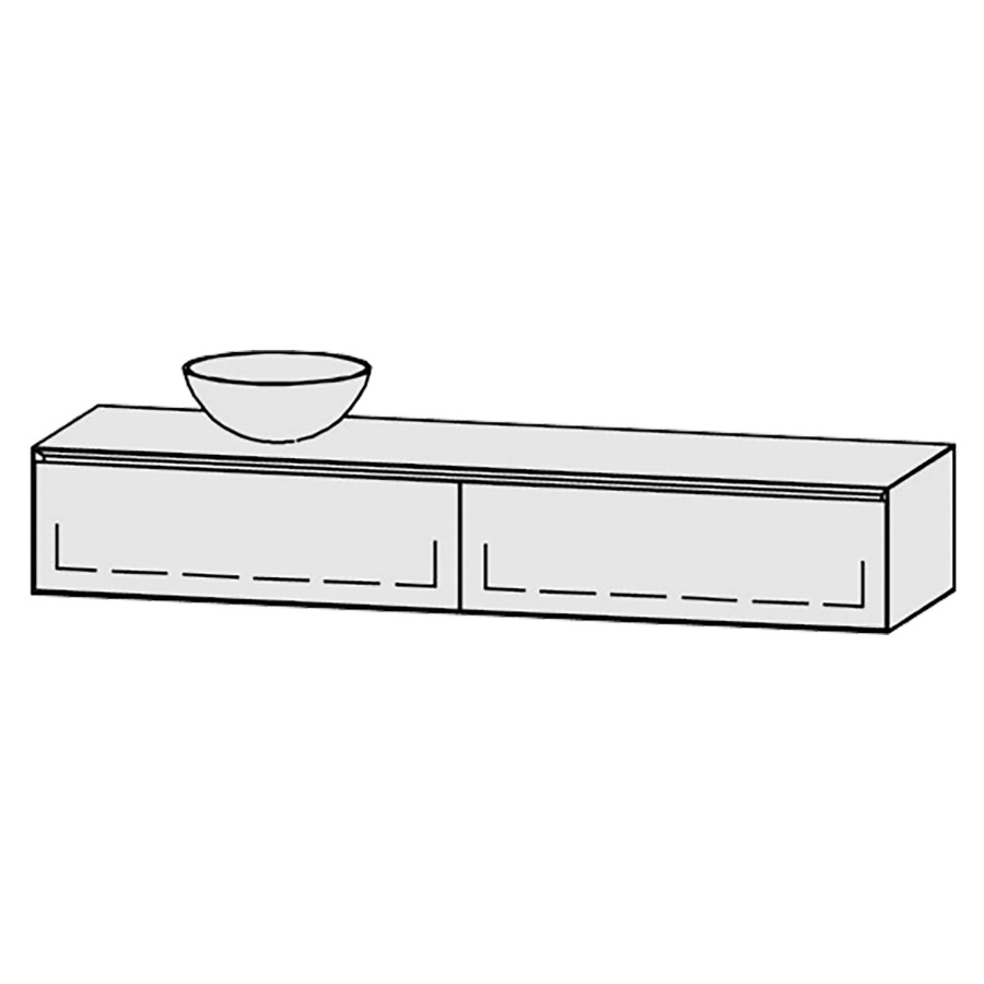 Meuble
Vanity-Tribute Alea Style
180 x 30 x 52 cm
incl. table de lavabo 1,9 cm.
encastrement du lavabo
par dessus
axe de lavabo 45/135 cm.
incl. consoles
2 éléments avec 1 tiroir
extrait complet et blumotion
sans cache-siphon
tiroirs Legrabox noir