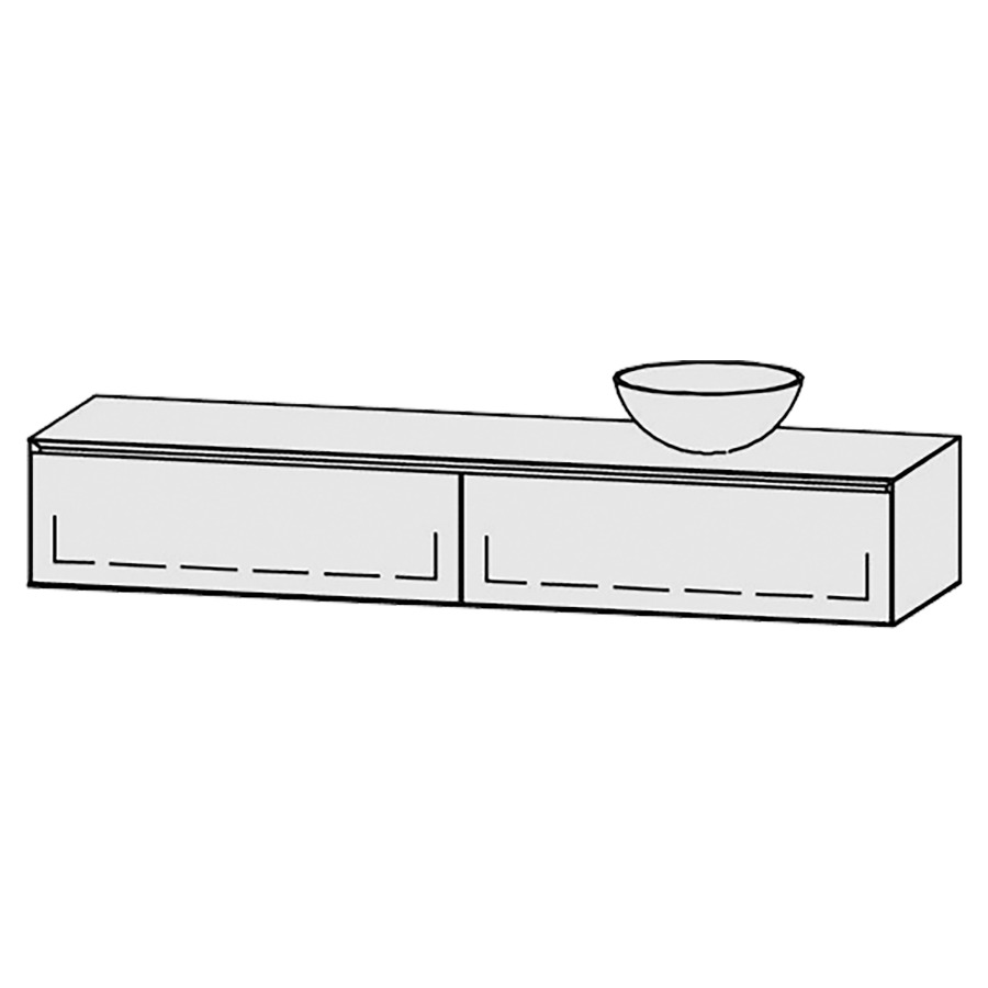 Meuble
Vanity-Tribute Alea Style
180 x 30 x 52 cm
incl. table de lavabo 1,9 cm.
encastrement du lavabo
par dessus
axe de lavabo 135/45 cm.
incl. consoles
2 éléments avec 1 tiroir
extrait complet et blumotion
sans cache-siphon
tiroirs Legrabox noir