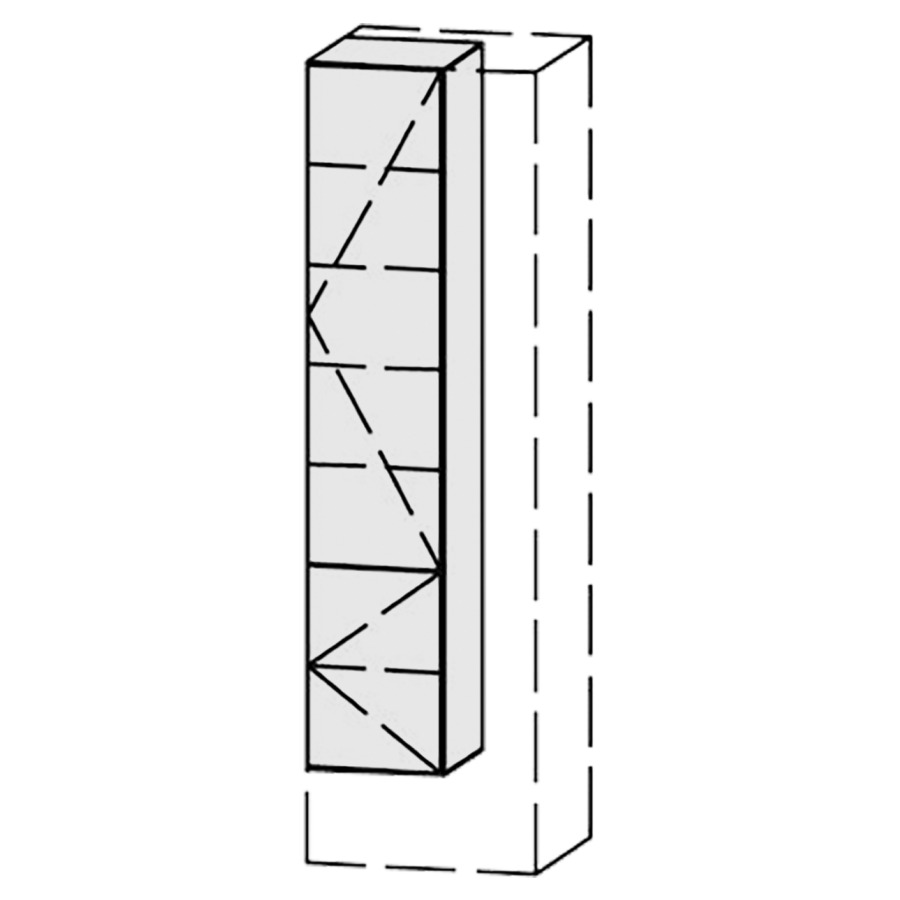 Armoire haute Vanity Tribute Alea 
32-50 x 150-180 x 20-50 cm
2&nbsp;portes, charnière à droite
Nombre de tablettes selon liste
avec Blumotion