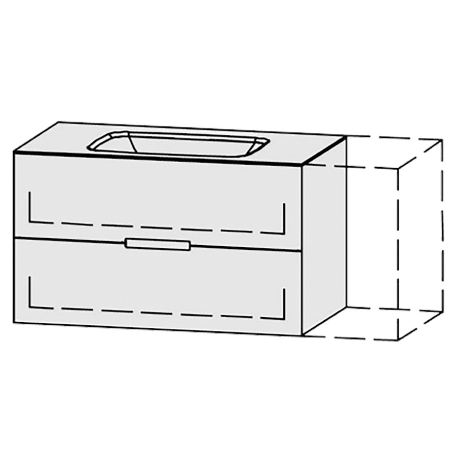 Lavabo-meuble
Vanity-Pasofino
91-120 x 52,7 x 52 cm
incl. table de lavabo en
corian glacier white 1,2 cm,
sans trop-plein
largeur du lavabo 50/60 cm.
axe de lavabo selon plan
incl. consoles
élément avec 2 tiroirs
extrait complet avec Blumotion
1 cache-siphon
tiroirs Legrabox noir
zone de préhension fraisée