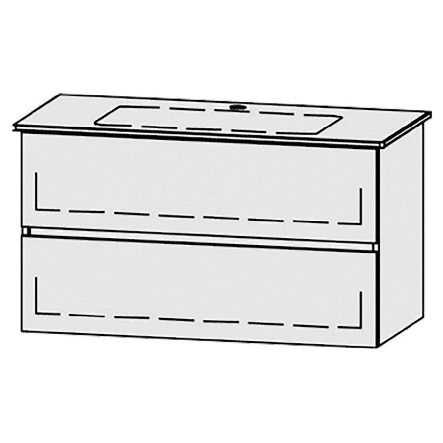 Élément inférieur  Vanity Me by Starck Line
101 x 58 x 47.8 cm
élément de tiroir, 2&nbsp;tiroirs
avec Blumotion
pour 1&nbsp;lavabo
1 cache-siphon