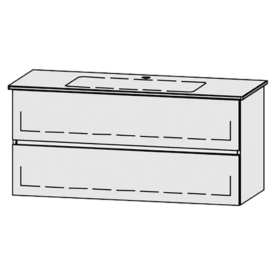 Élément inférieur  Vanity Me by Starck Line
121 x 58 x 47.8 cm
élément de tiroir, 2&nbsp;tiroirs
avec Blumotion
pour 1&nbsp;lavabo
1 cache-siphon