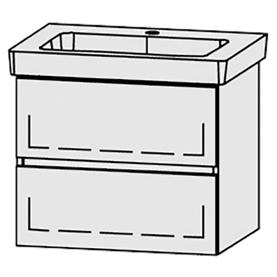 Élément inférieur  Vanity Subway 2.0 Line
60 x 50 x 45.5 cm
élément de tiroir, 2&nbsp;tiroirs
avec Blumotion
1 cache-siphon
pour lavabo