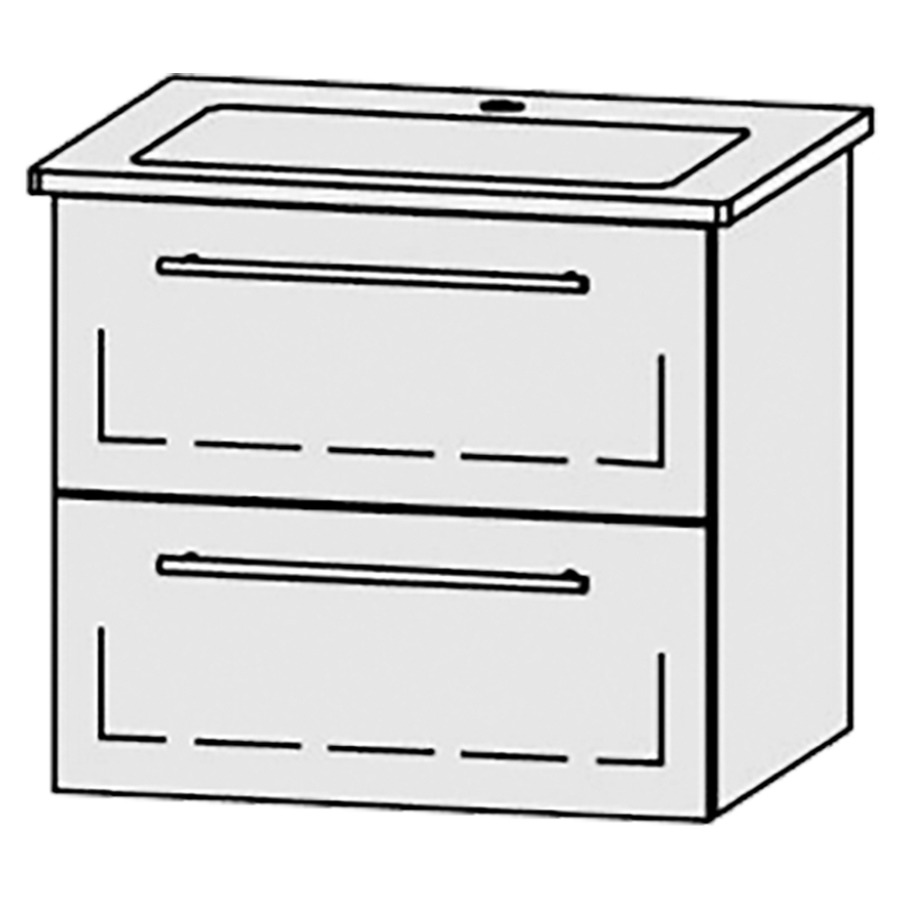Élément inférieur
Vanity-Venticello 65
61 x 55 x 48,8 cm
élément avec 2 tiroirs
extrait complet avec Blumotion
1 cache-siphon