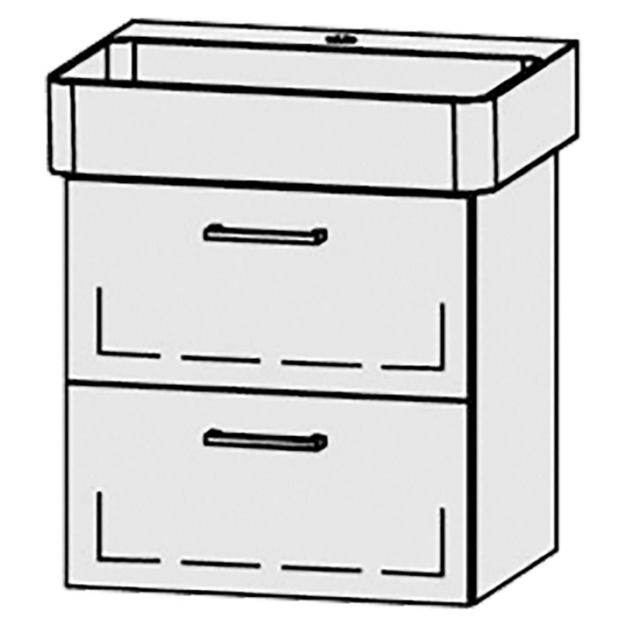 Élément inférieur  Vanity Val
50 x 50 x 39.8 cm
élément de tiroir, 2&nbsp;tiroirs
avec Blumotion
sans cache-siphon
pour lavabo