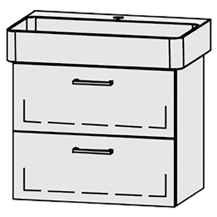 Élément inférieur  Vanity Val
60 x 50 x 39.8 cm
élément de tiroir, 2&nbsp;tiroirs
avec Blumotion
sans cache-siphon
pour lavabo