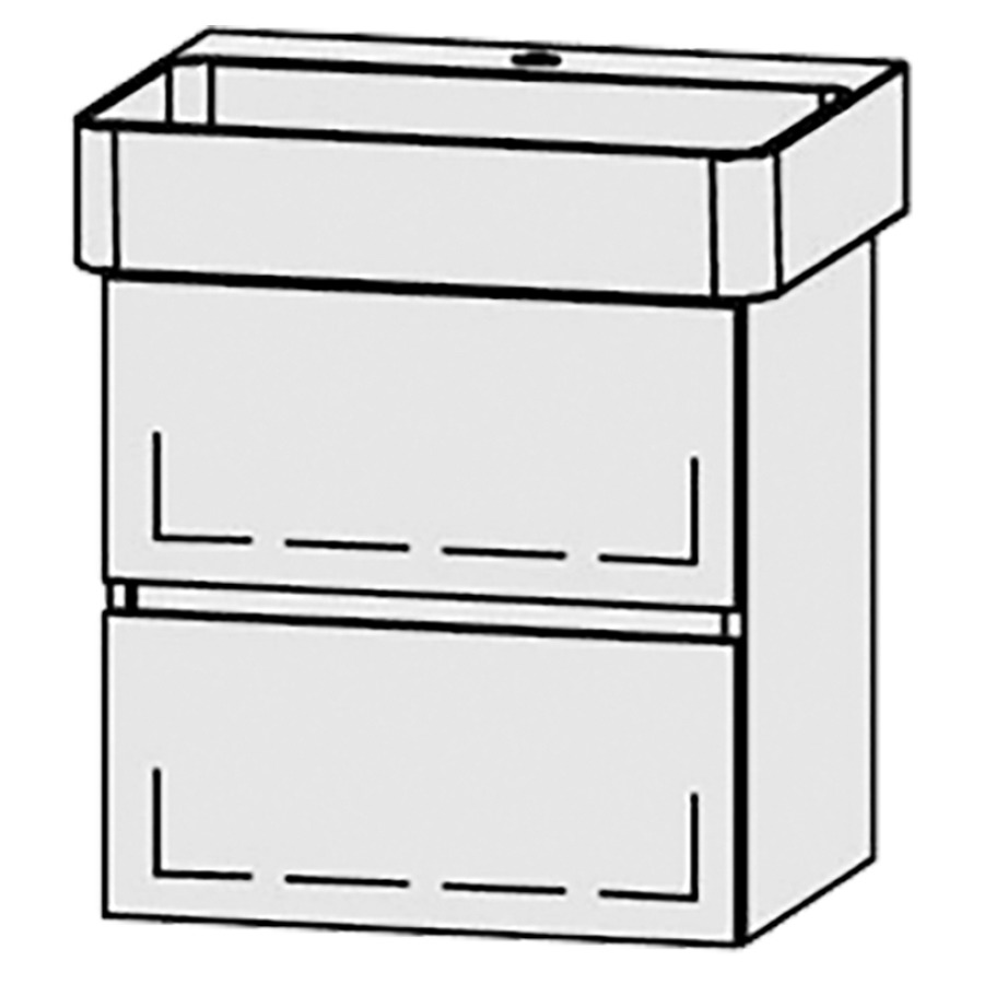 Élément inférieur  Vanity Val Line
50 x 50 x 39.8 cm
élément de tiroir, 2&nbsp;tiroirs
avec Blumotion
1 cache-siphon
pour lavabo