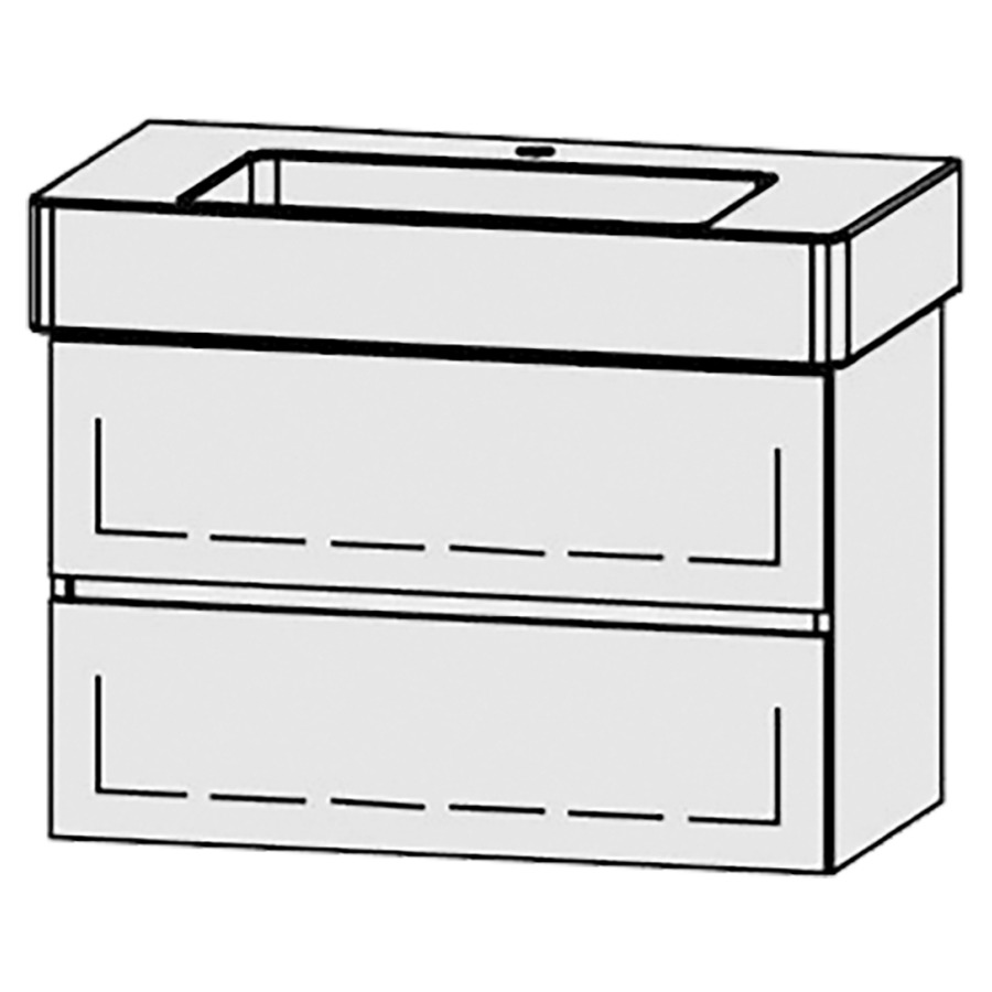 Élément inférieur  Vanity Vero Line
81 x 52 x 46 cm
élément de tiroir, 2&nbsp;tiroirs
avec Blumotion
sans cache-siphon
pour lavabo