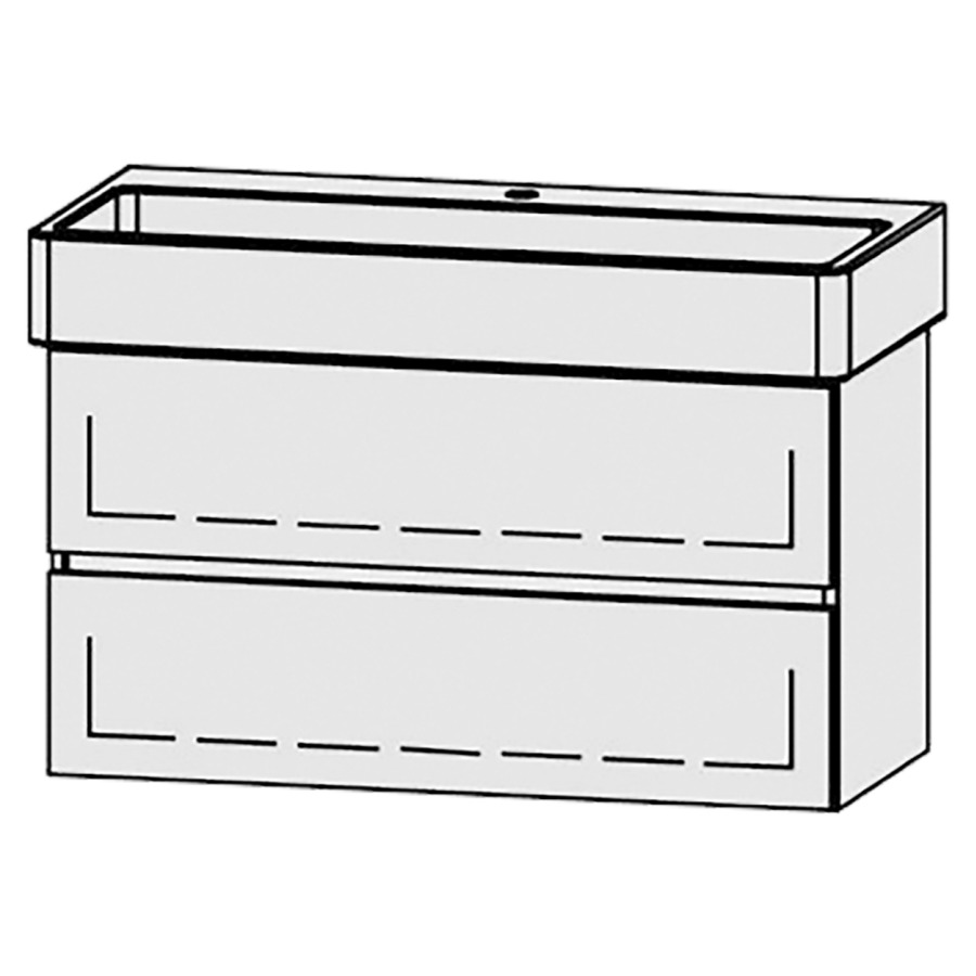 Élément inférieur  Vanity Vero/Vero Air Line
96 x 52 x 45 cm
élément de tiroir, 2&nbsp;tiroirs
avec Blumotion
sans cache-siphon
pour lavabo