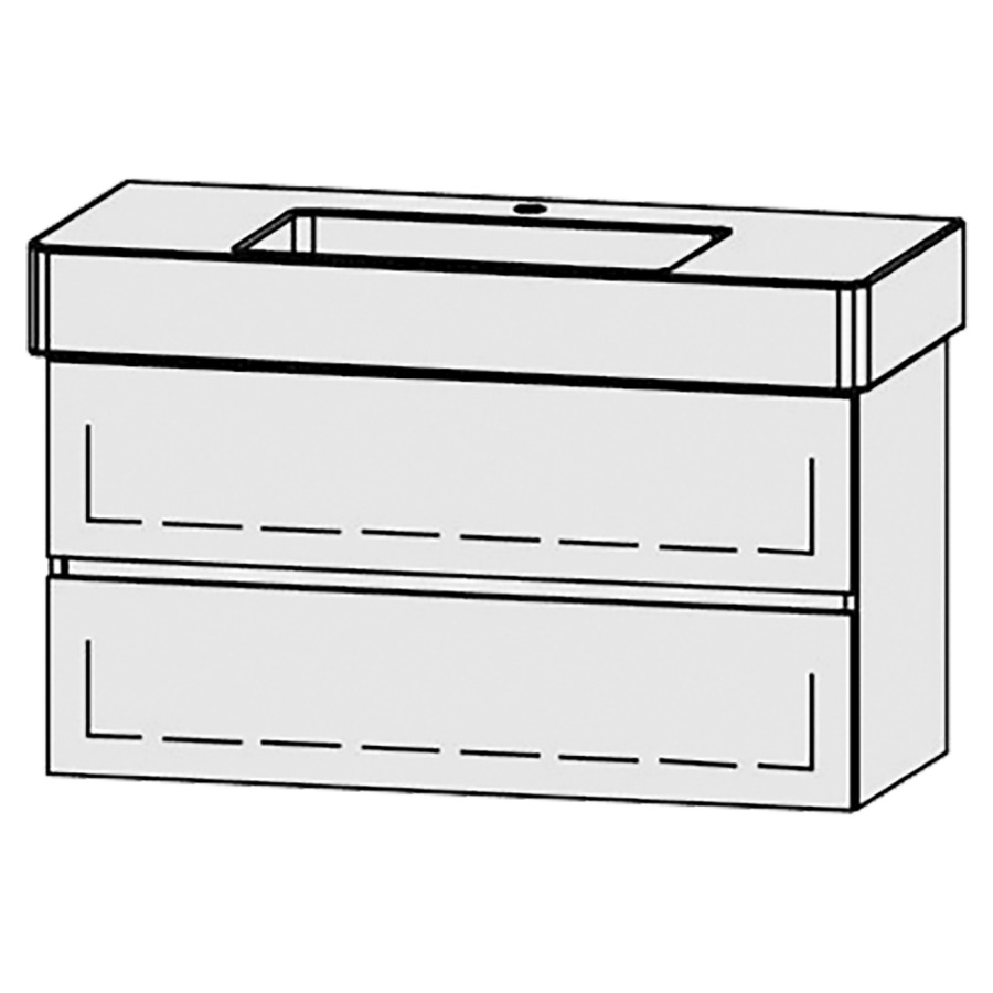 Élément inférieur  Vanity Vero Line
101 x 52 x 46 cm
élément de tiroir, 2&nbsp;tiroirs
avec Blumotion
sans cache-siphon
pour lavabo