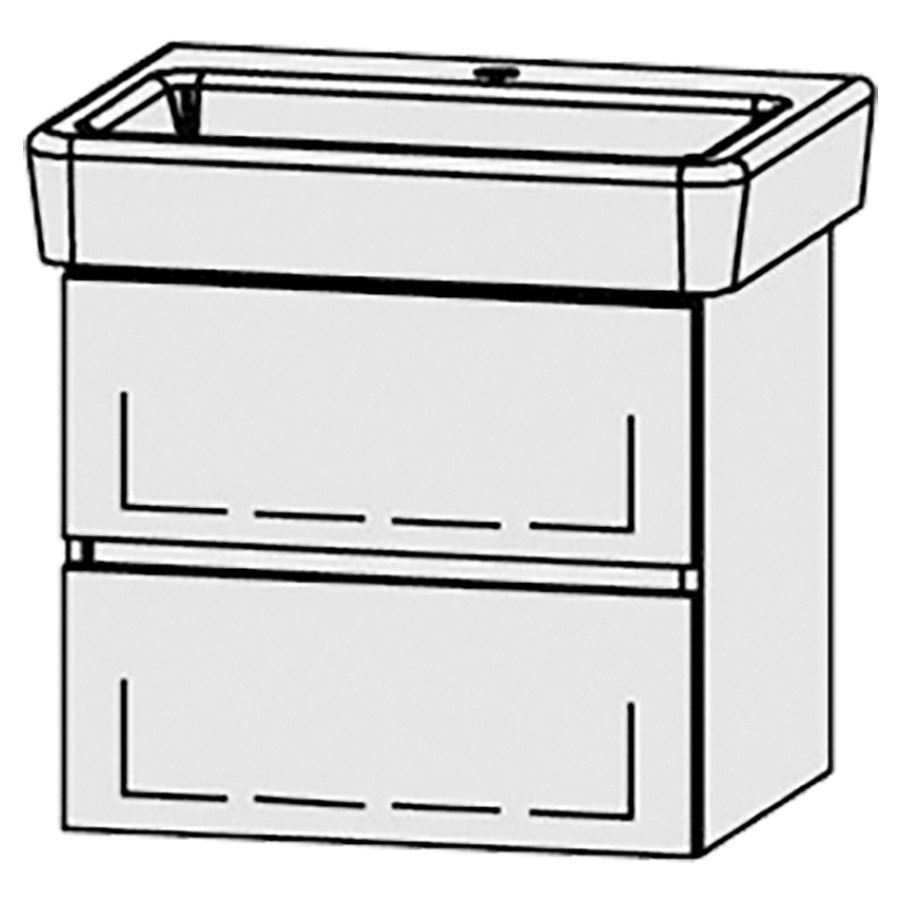 Élément inférieur  Vanity Pro S Line
60 x 50 x 45 cm
élément de tiroir, 2&nbsp;tiroirs
avec Blumotion
pour 1&nbsp;lavabo
1 cache-siphon