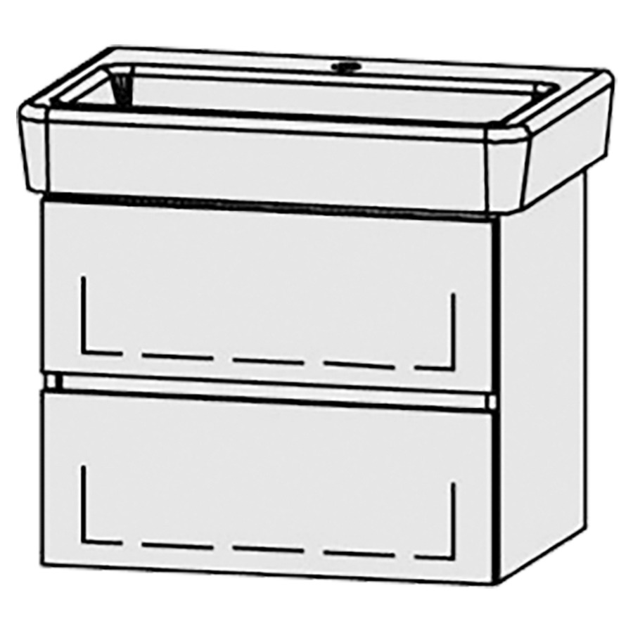 Élément inférieur  Vanity Pro S Line
65 x 50 x 45 cm
élément de tiroir, 2&nbsp;tiroirs
avec Blumotion
pour 1&nbsp;lavabo
1 cache-siphon