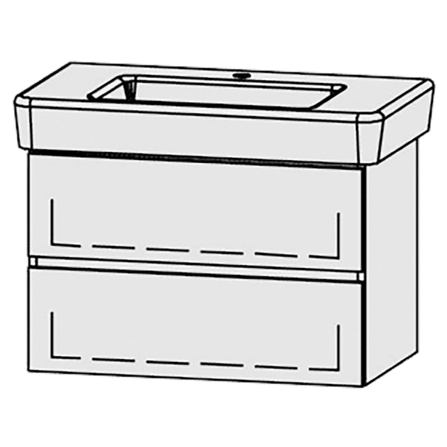 Élément inférieur  Vanity Pro S Line
80 x 50 x 45 cm
élément de tiroir, 2&nbsp;tiroirs
avec Blumotion
pour 1&nbsp;lavabo
1 cache-siphon