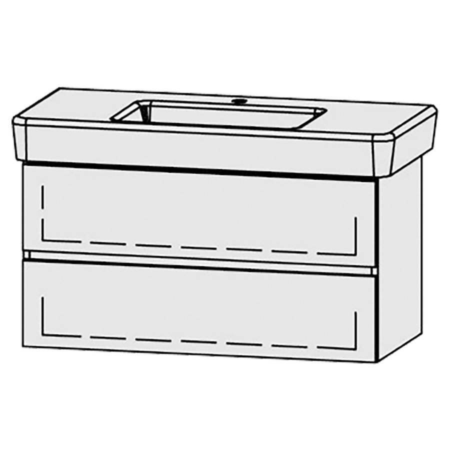 Élément inférieur  Vanity Pro S Line
100 x 50 x 44.7 cm
élément de tiroir, 2&nbsp;tiroirs
avec Blumotion
pour 1&nbsp;lavabo
1 cache-siphon
