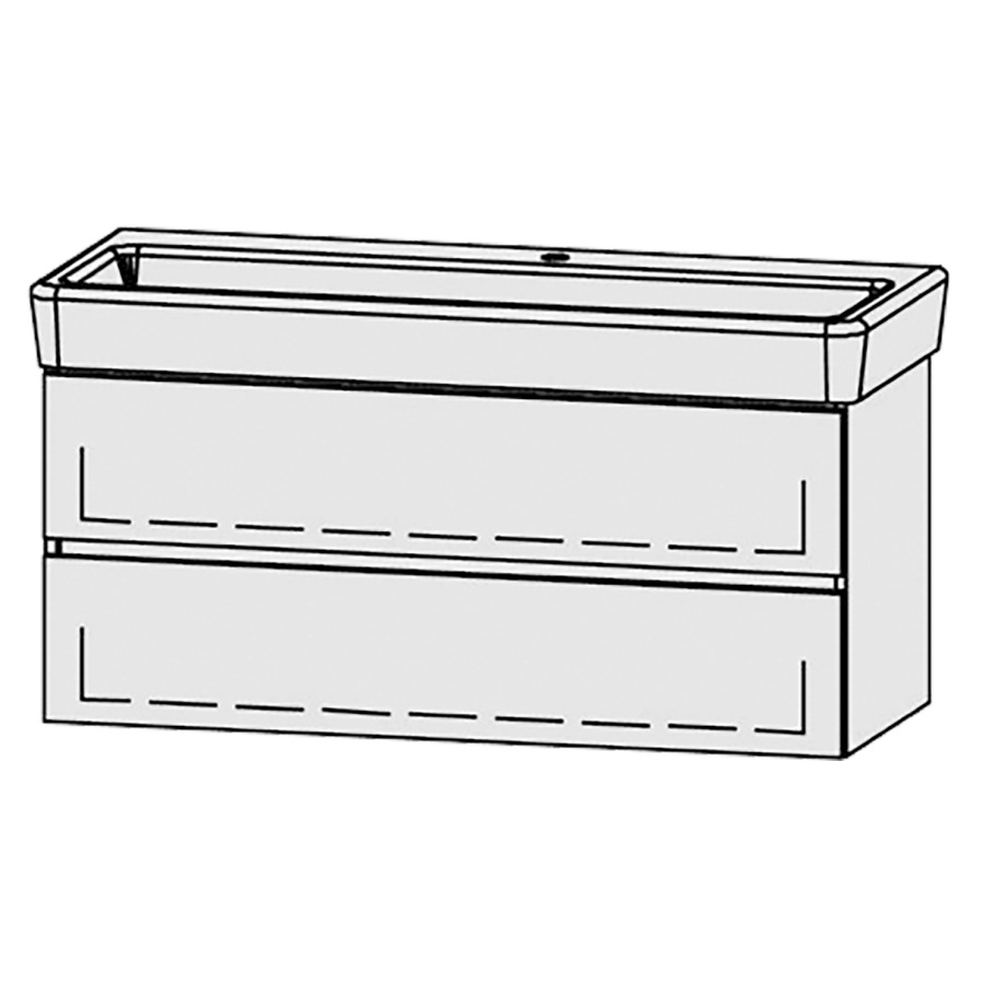 Élément inférieur  Vanity Pro S Line
115.5 x 50 x 44.7 cm
élément de tiroir, 2&nbsp;tiroirs
avec Blumotion
pour 1&nbsp;lavabo
1 cache-siphon