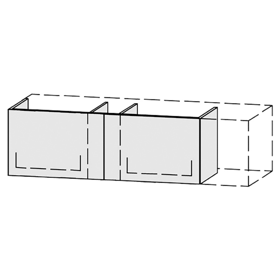 Élément inférieur  Vanity Bocco Pasofino
120-150 x 40 x 40-55 cm
2&nbsp;éléments de tiroir, 1&nbsp;tiroir chacune
avec Blumotion, Legrabox noir
niche pour le siphon