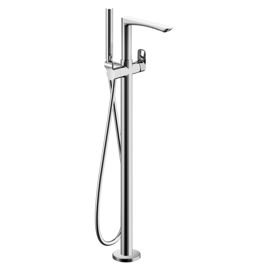 Mélangeur de bain Tilde
modèle à poser, hauteur d'écoulement max. 860 mm
saillie 191 mm, sans corps à encastrer
791248, tuyau de douche, douche à main
support de douche