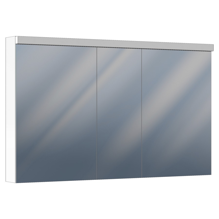 Armoire de toilette Procasa Cinque LED
130 x 78.5 x 13/15 cm
Profilé en aluminium
3&nbsp;portes à double miroir (50/30/50)
2 prises doubles en bas
et 2 supports cosmétiques, tablettes en verre
éclairage LED, 30 Watt, 4125 Lumen
dimmable avec senseur Cap-touch
en cas d'éclairage en bas, 640/646 en plus
éclairage en haut éteignable, 4000 Kelvin
miroir grossissant, IP24