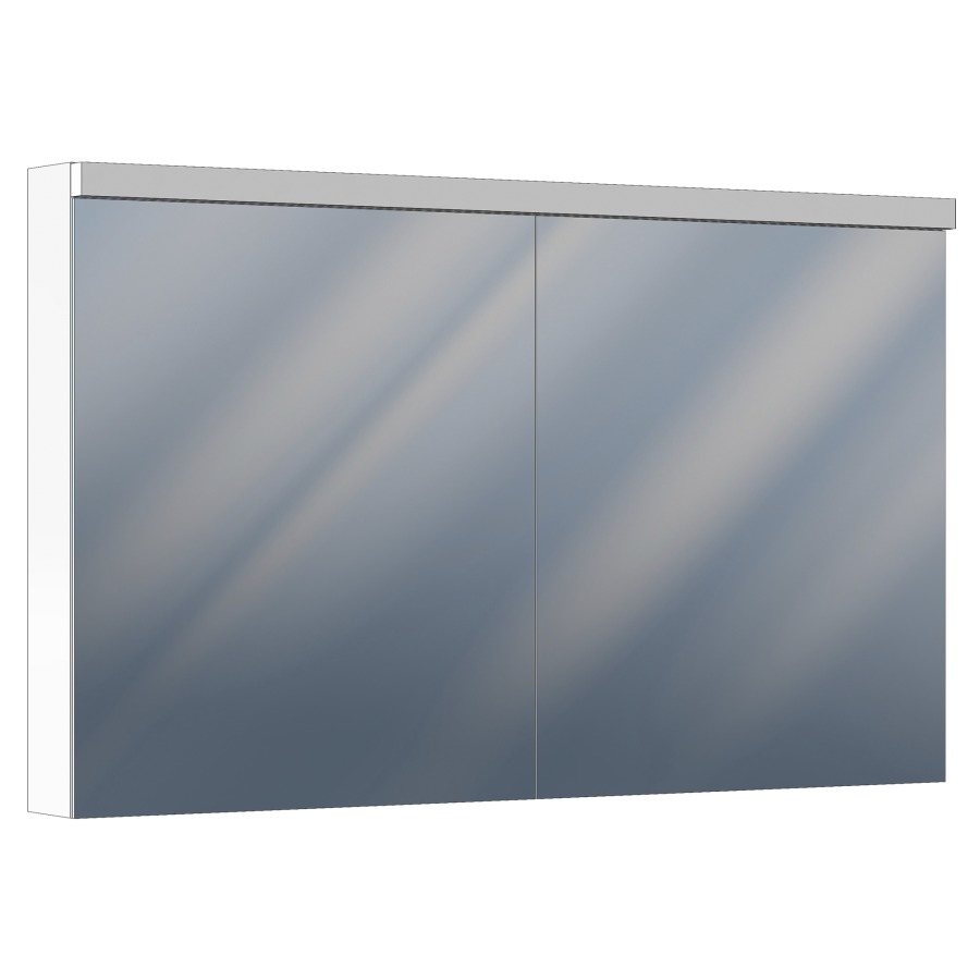 Armoire de toilette Procasa Cinque LED
Tunable White
130 x 78.5 x 13/15 cm
Profilé en aluminium
2&nbsp;portes à double miroir
2 prises doubles en bas
et 2 supports cosmétiques, éclairage LED
en haut et en bas, 28/5.5 Watt
3349/633 Lumen, dimmable par
bouton rotatif système à deux
interrupteurs Switch, désactivable en haut
2000-6500 Kelvin, miroir grossissant, IP24