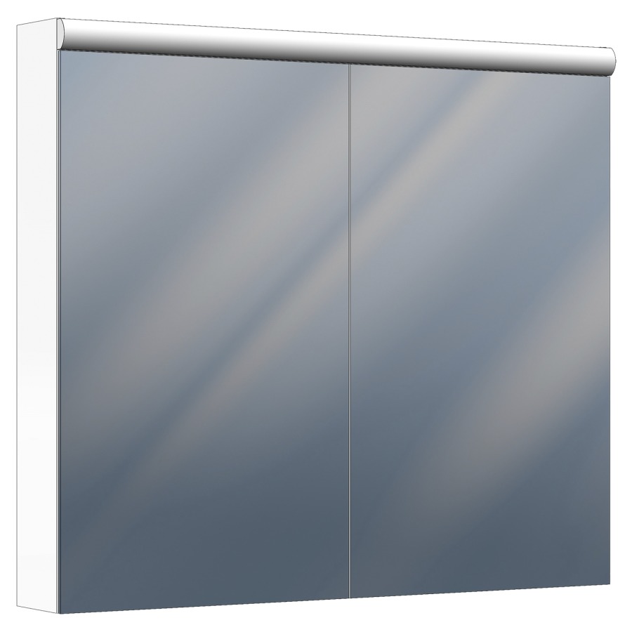 Armoire de toilette Procasa Tre LED
90 x 78.5 x 13/15 cm
Profilé en aluminium 
2&nbsp;portes à double miroir
2 prises doubles en haut
1 boîte de cosmétique
tablettes en verre continues
éclairage LED, 20 Watt, 2805 Lumen
4000 Kelvin, miroir grossissant, IP24