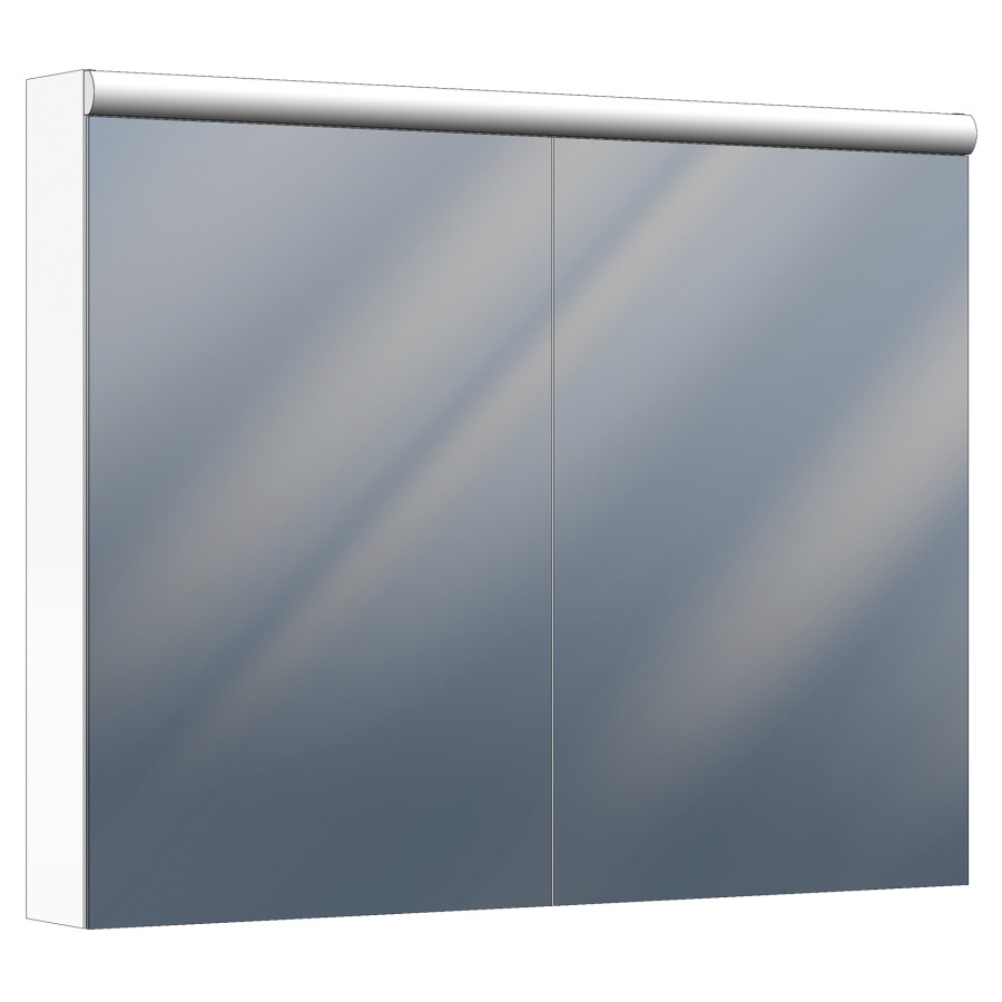 Armoire de toilette Procasa Tre LED
100 x 78.5 x 13/15 cm
Profilé en aluminium 
2&nbsp;portes à double miroir
2 prises doubles en haut
1 boîte de cosmétique
tablettes en verre
éclairage LED, 23 Watt, 3135 Lumen
4000 Kelvin, miroir grossissant, IP24