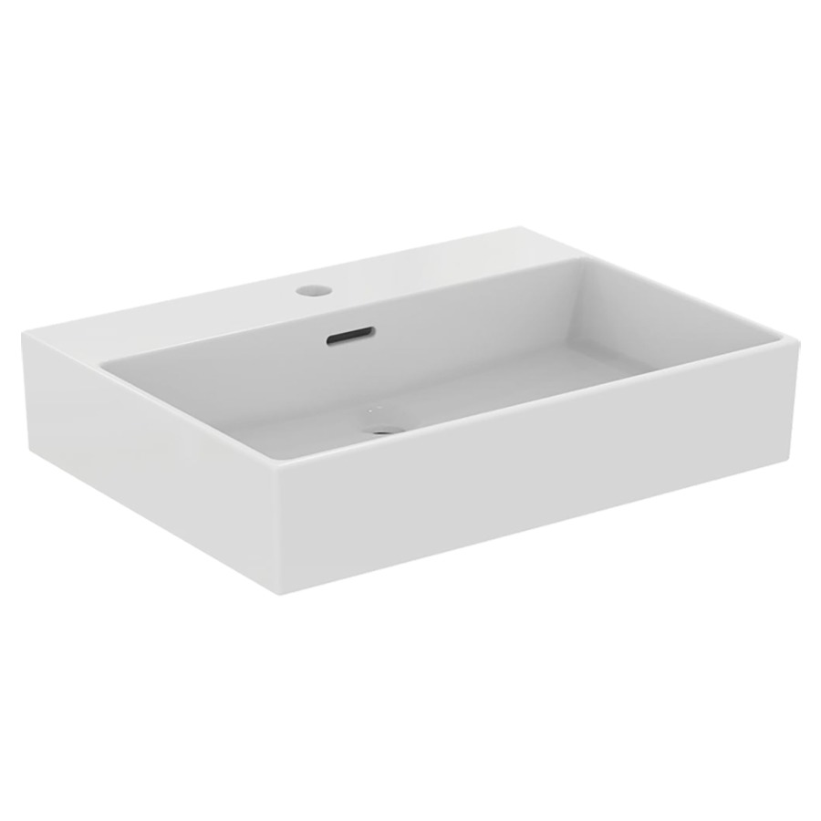 Lavabo Extra
61.5 x 12.5 x 45 cm, Céramique
avec trop-plein
pour meuble suspendu