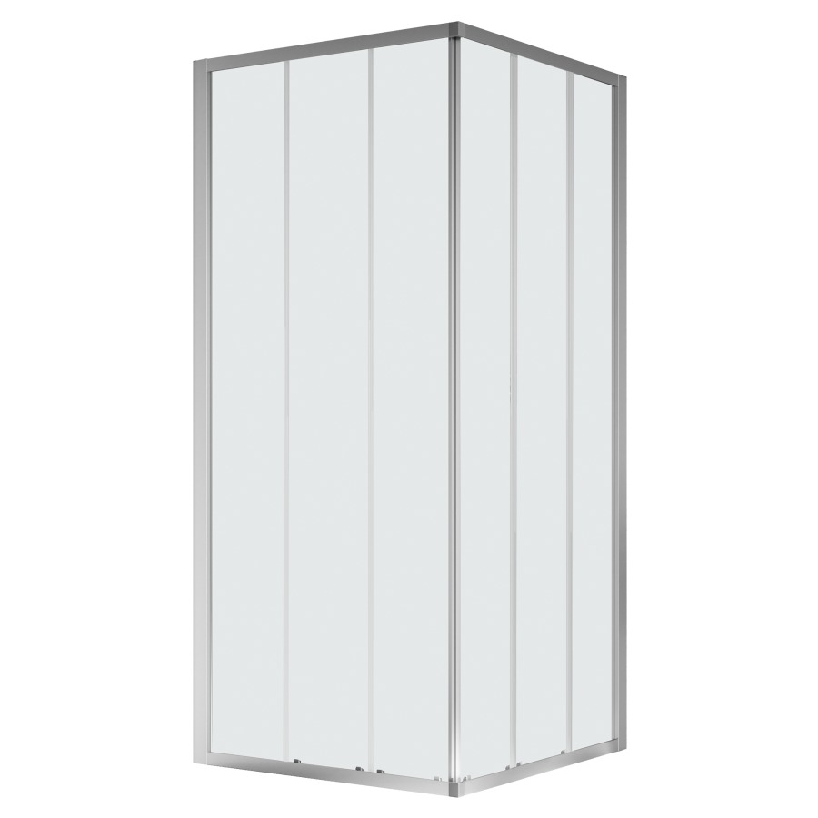 Entrée diagonale Procasa Uno
largeur 87.5-90 x 87.5-90 cm
hauteur 195 cm, portes coulissantes 
3 panneaux