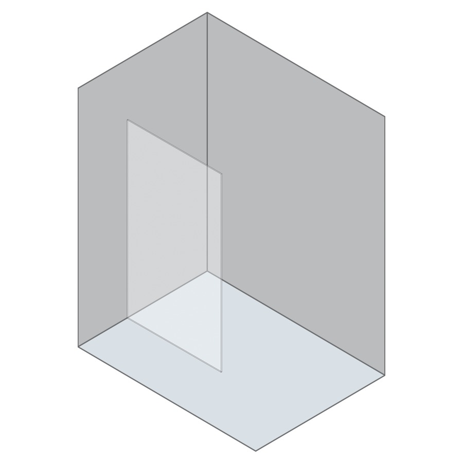 Cloison latérale Procasa Cinque
sans cadre 10 mm
91.1-121 cm, H -200 cm, pose libre
collé au mur et au sol
montage par le fabricant
MESURES EXACTES SELON PRISE DE MESURE