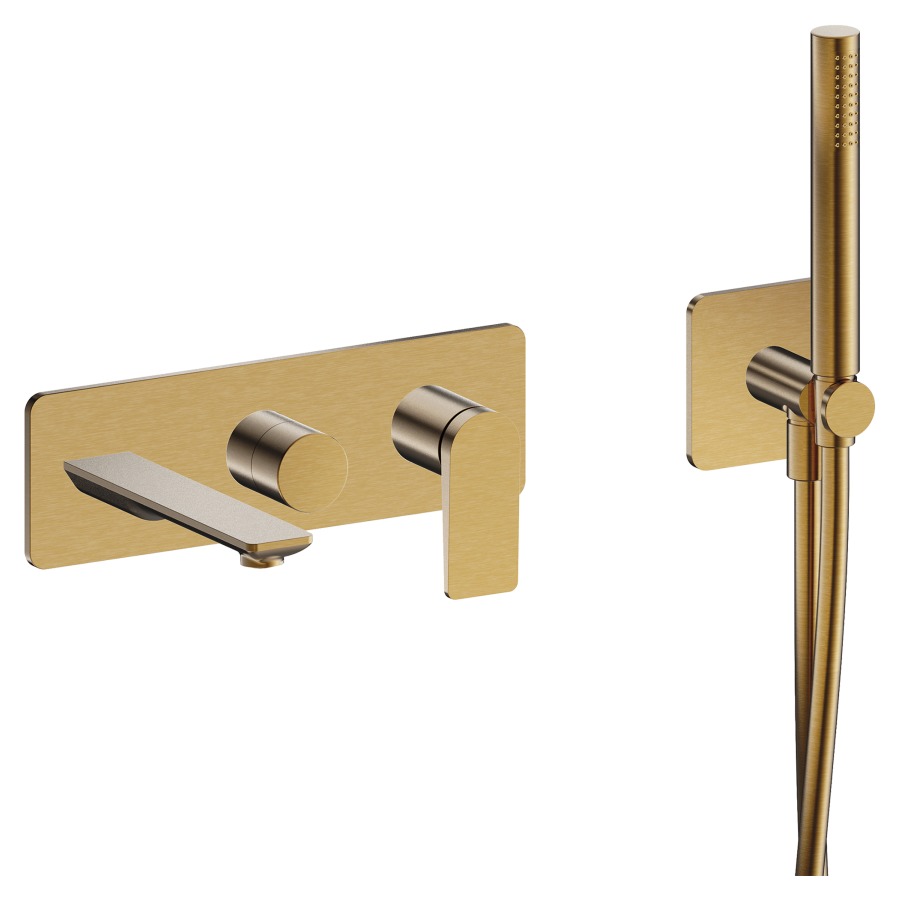 Mélangeur de bain Blade UP
set de montage final, saillie 180 mm
plaque de recouvrement, tuyau de douche
douche à main, support de douche
avec coude de raccordement
sans corps à encastrer 791228/229