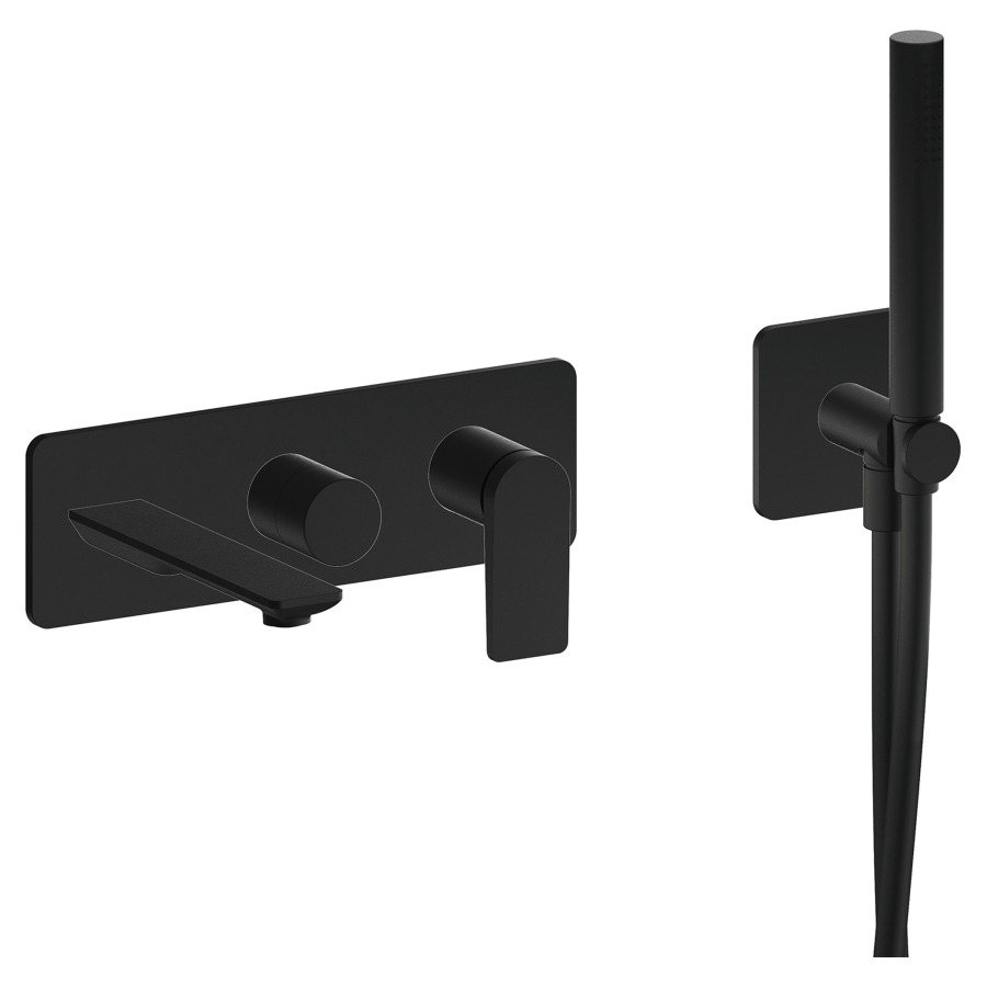 Mélangeur de bain Blade UP
set de montage final, saillie 180 mm
plaque de recouvrement, tuyau de douche
douche à main, support de douche
avec coude de raccordement
sans corps à encastrer 791228/229