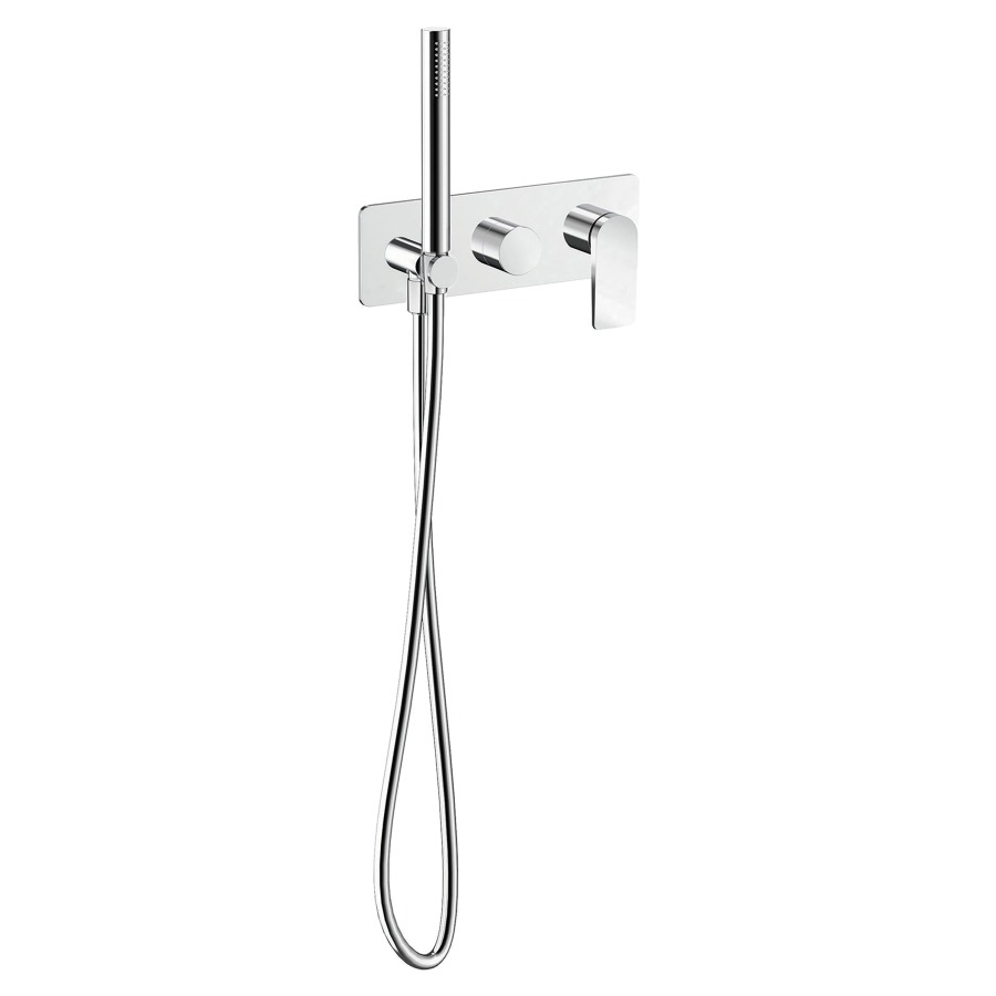 Mélangeur de douche Blade UP
set de montage final, plaque de recouvrement
tuyau de douche, douche à main
support de douche
avec coude de raccordement
sans corps à encastrer 791228/229
