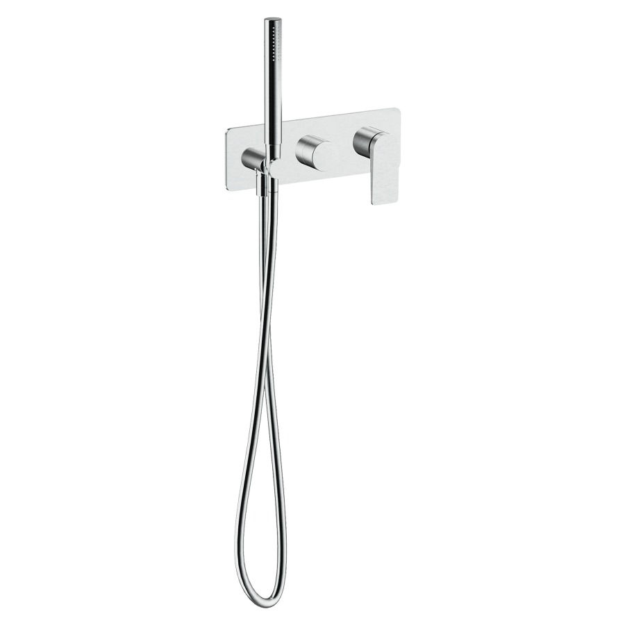 Mélangeur de douche Blade UP
set de montage final, plaque de recouvrement
tuyau de douche, douche à main
support de douche
avec coude de raccordement
sans corps à encastrer 791228/229